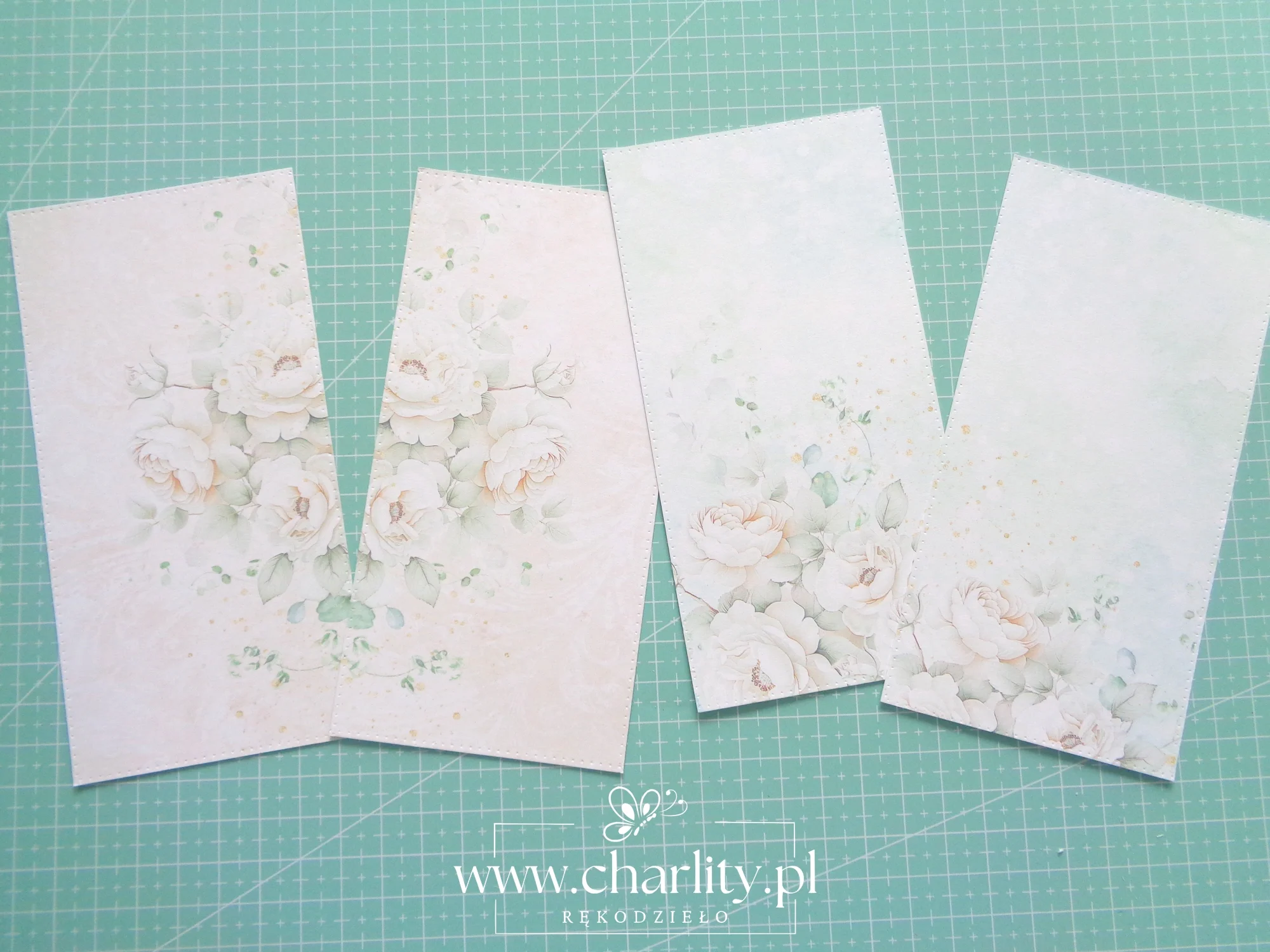 Pastelowe kwiatowe bazy z papierów LemonCraft Sweetheart